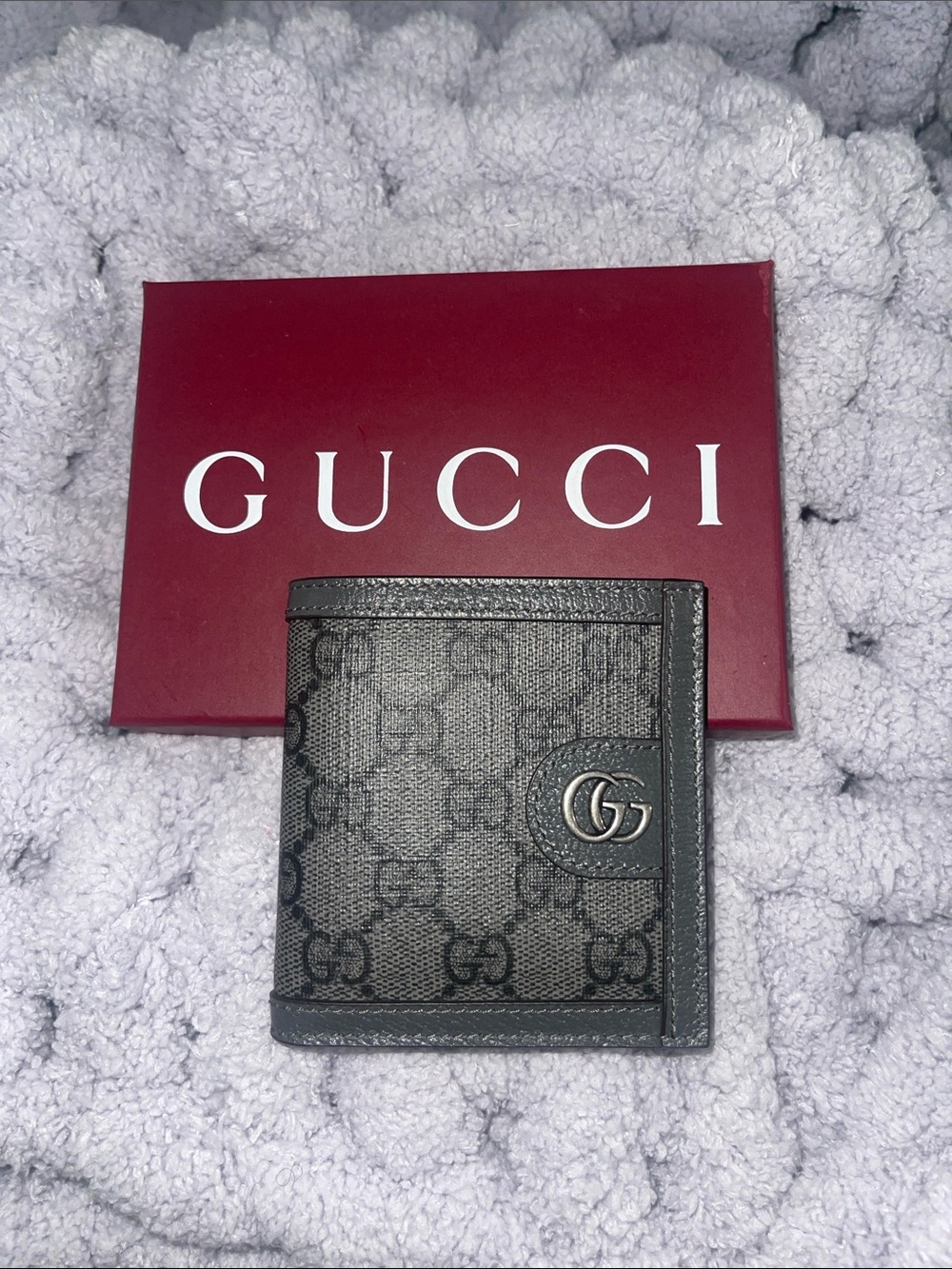 Gucci Black GG Supreme Canvas Card Holder Wallet